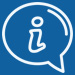 an icon of a speech bubble with an i for information within